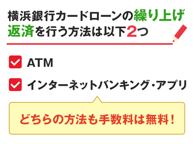 横浜銀行カードローン繰上げ返済の方法